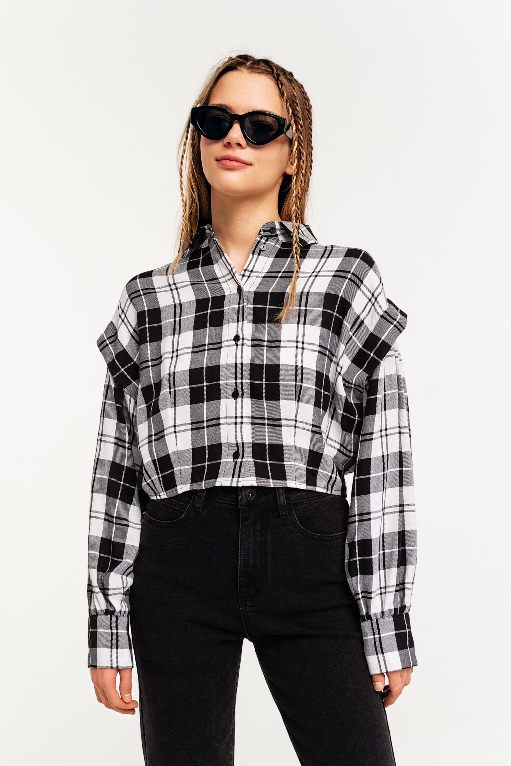 блузка женская - цвет черный - 2