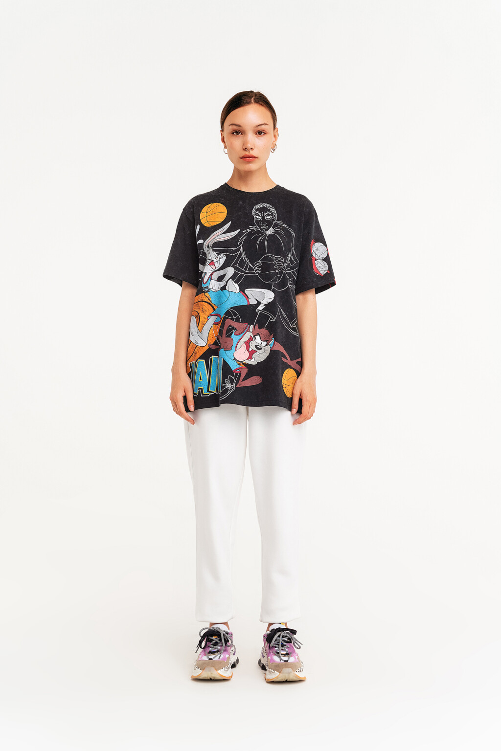 футболка женская - цвет черный - 1