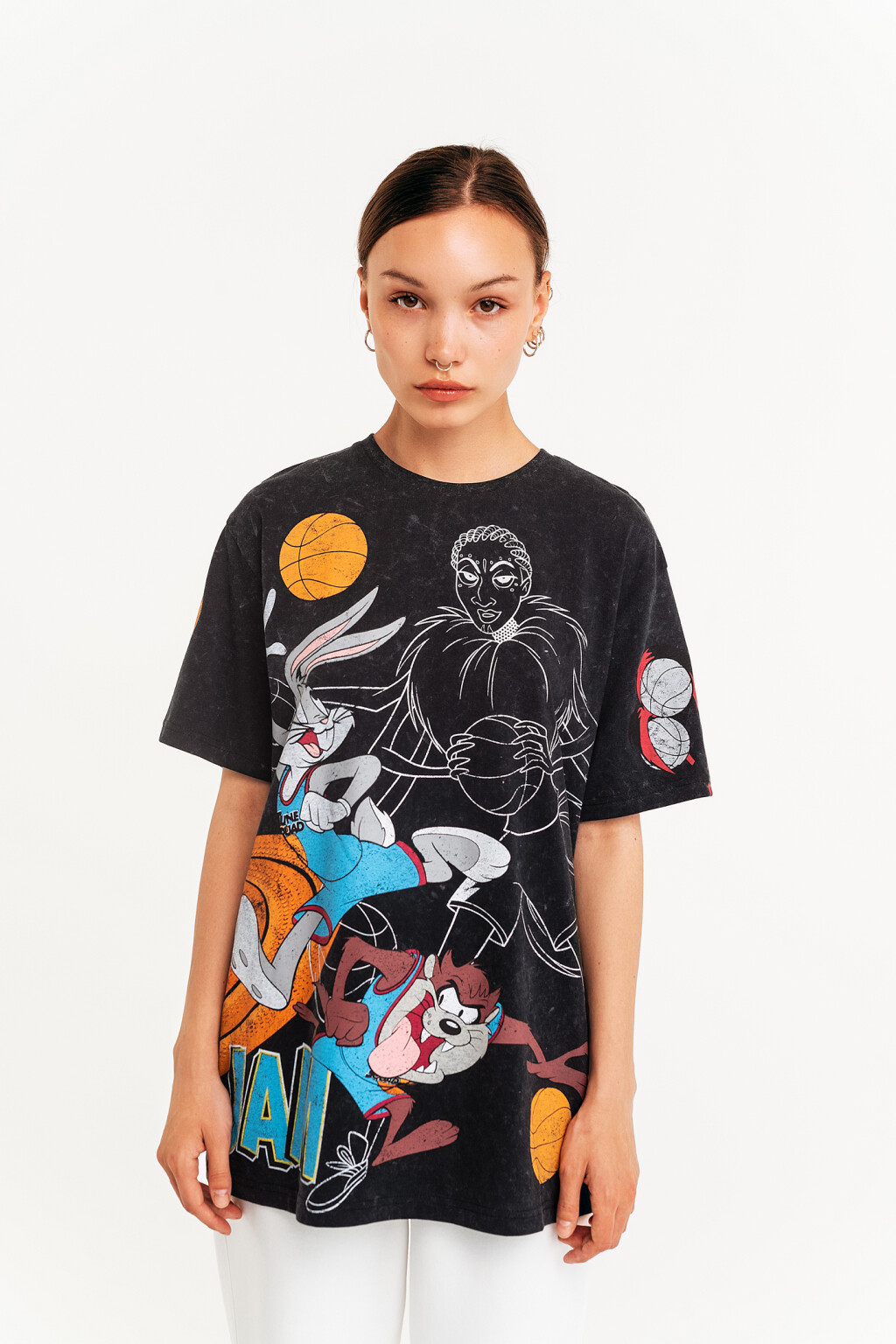 футболка женская - цвет черный - 2