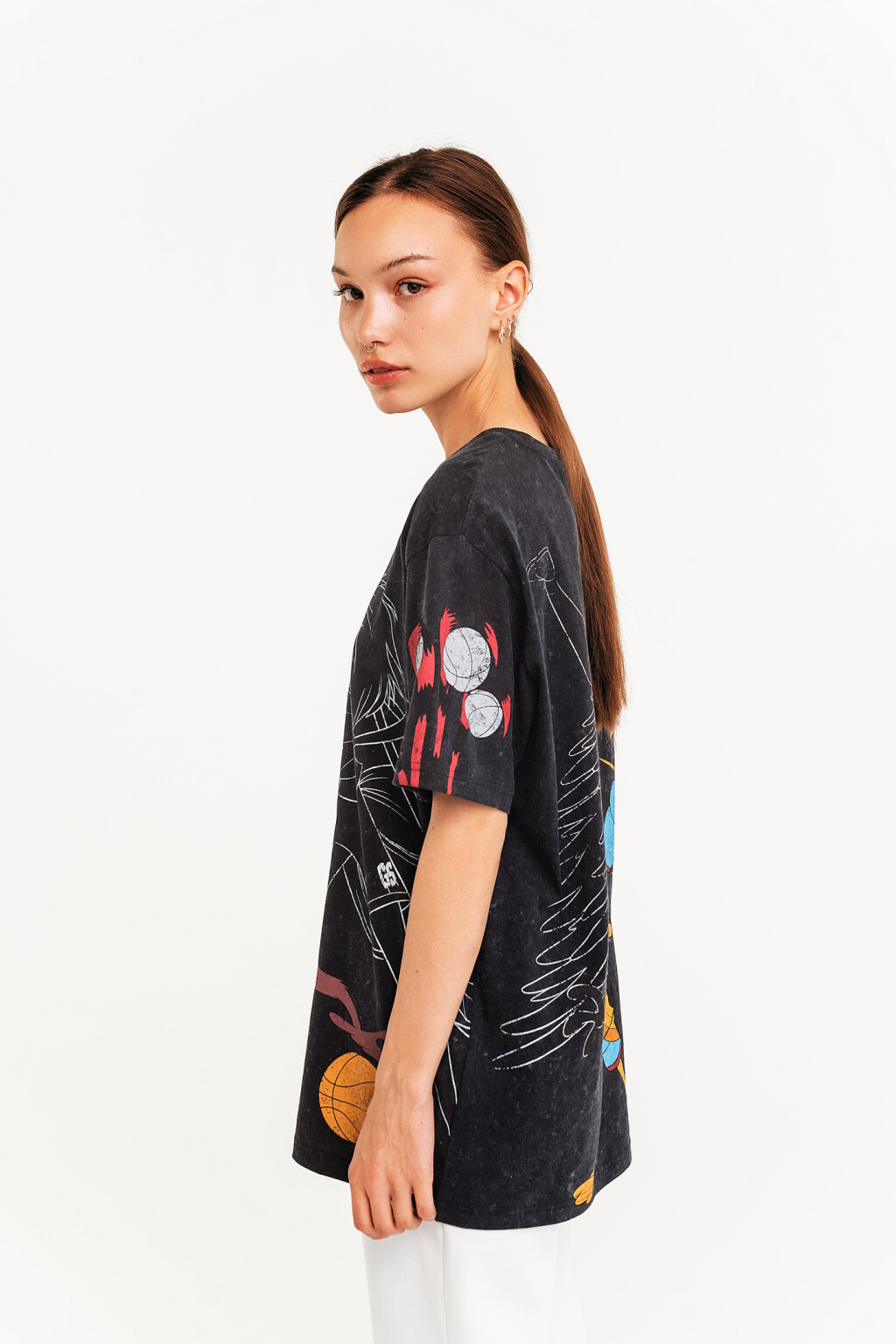 футболка женская - цвет черный - 3