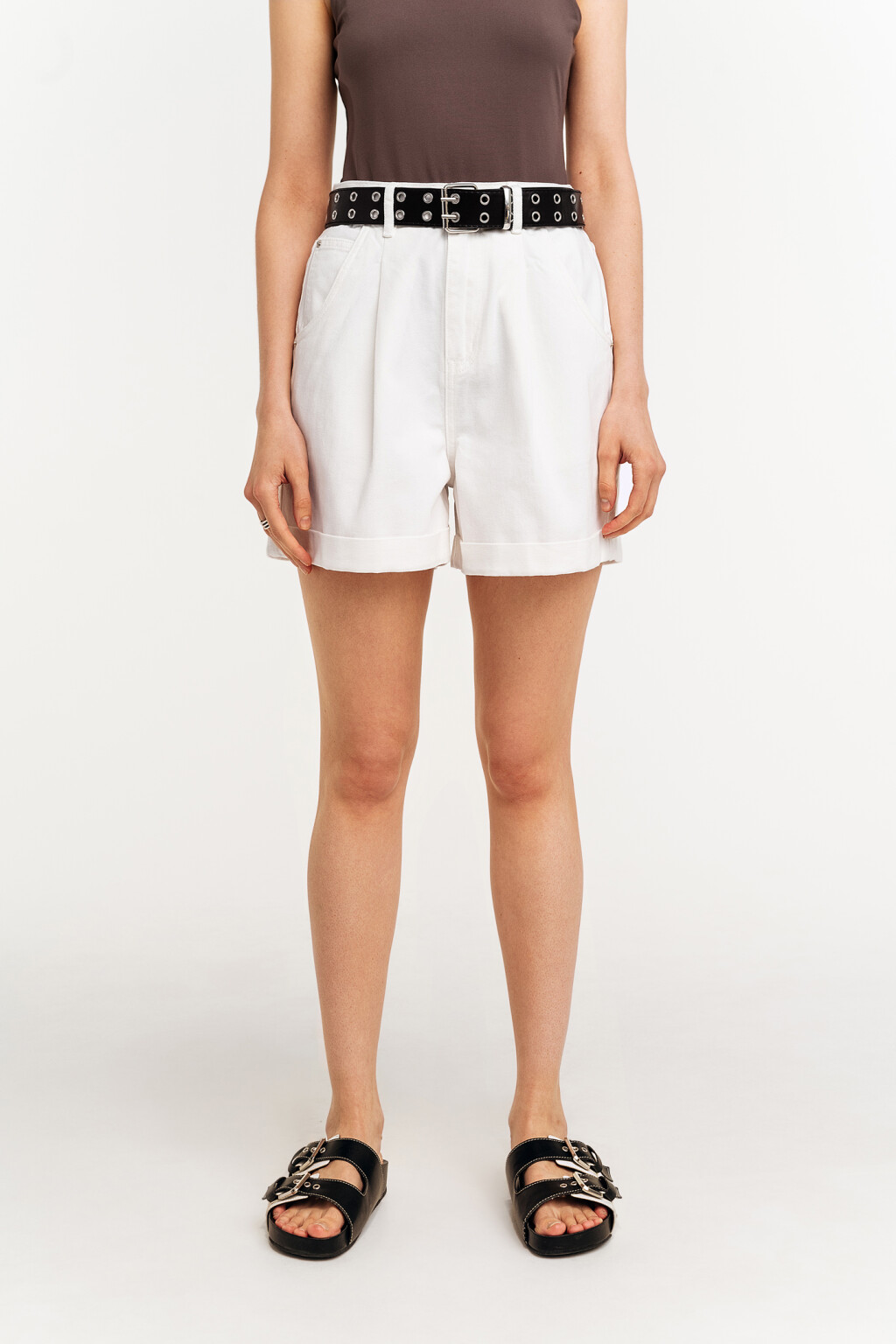 шорты джинсовые женские - цвет белый - 2