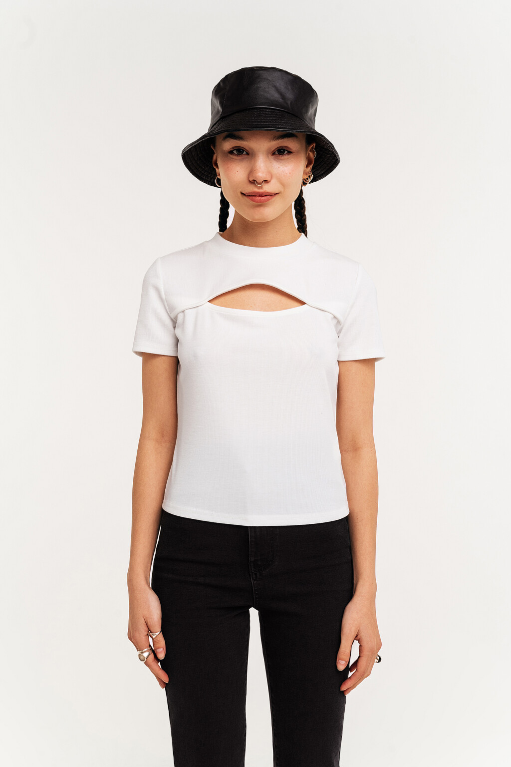 блузка женская - цвет белый - 2