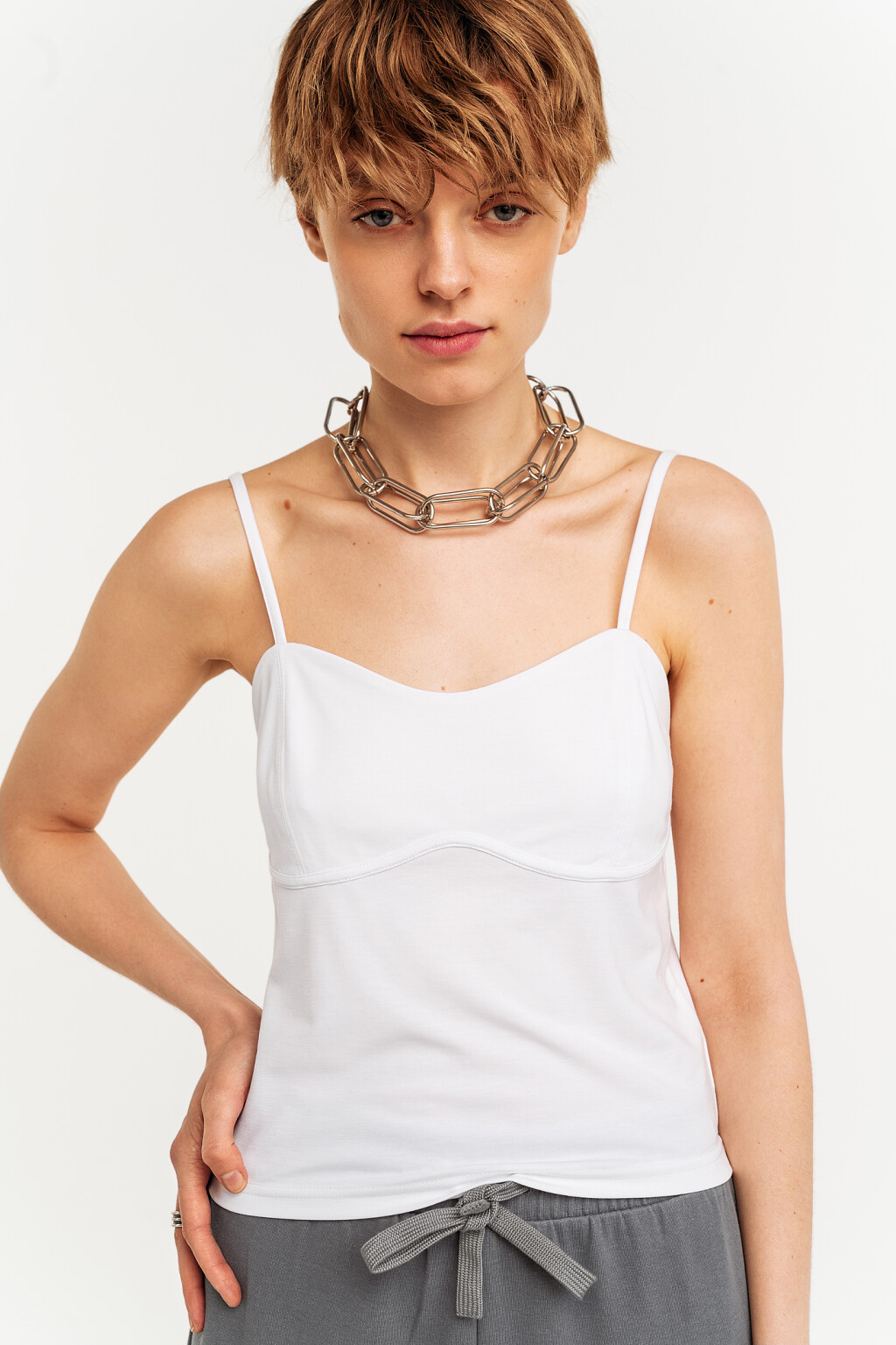 блузка (топ) женская - цвет белый - 2