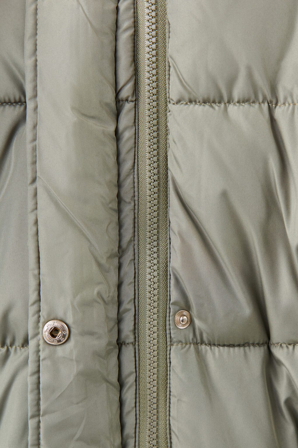 Пуховик стеганый с поясом и капюшоном - цвет зеленый - 5