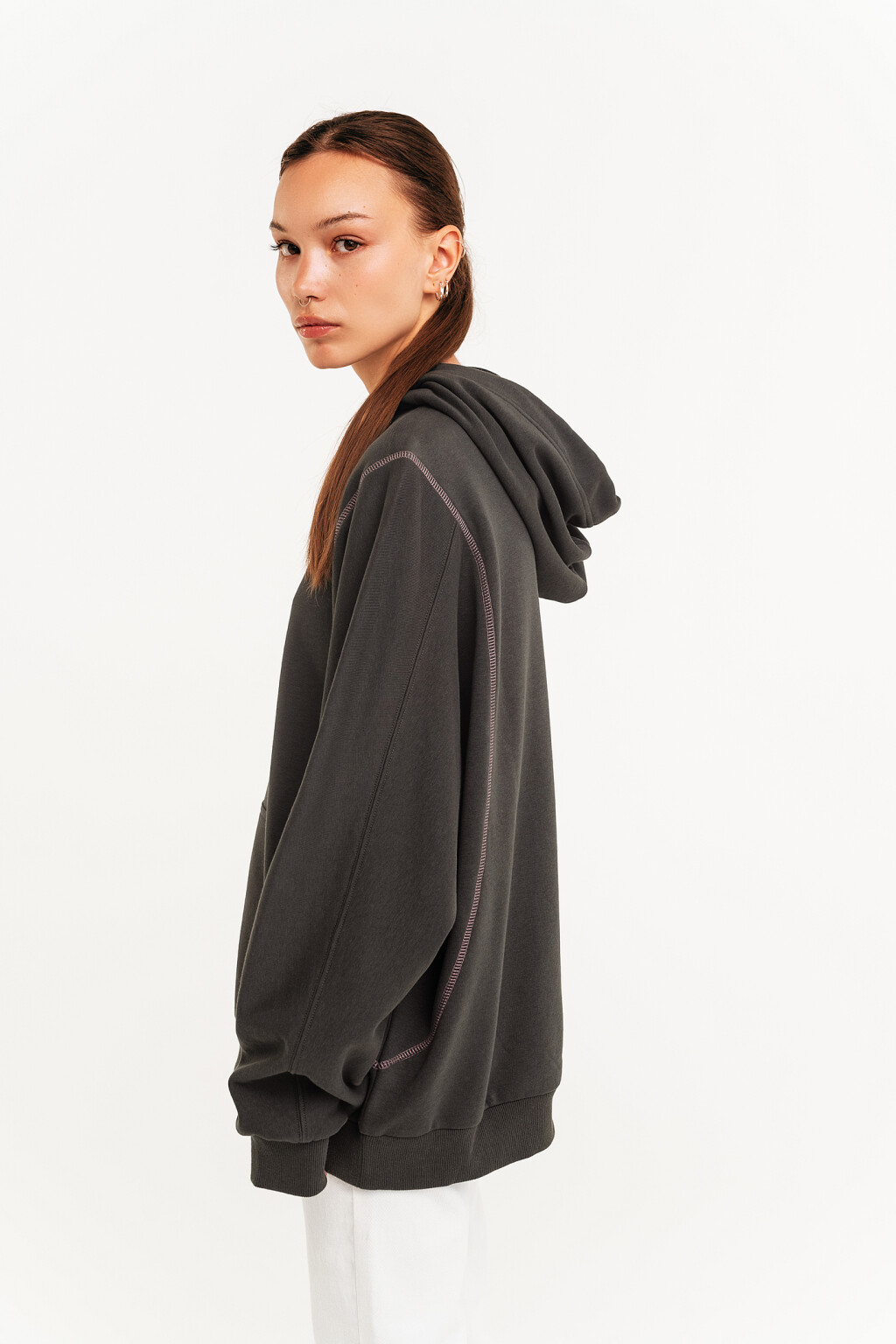 худи oversize с принтом весна боттичелли - цвет зеленый - 3