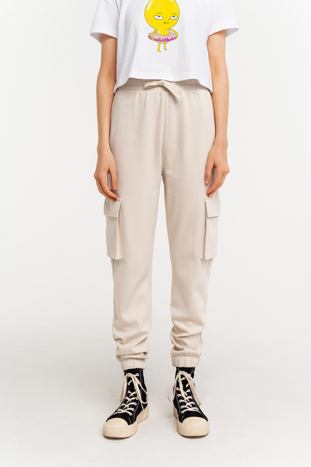 брюки карго хлопковые - цвет бежевый - 2