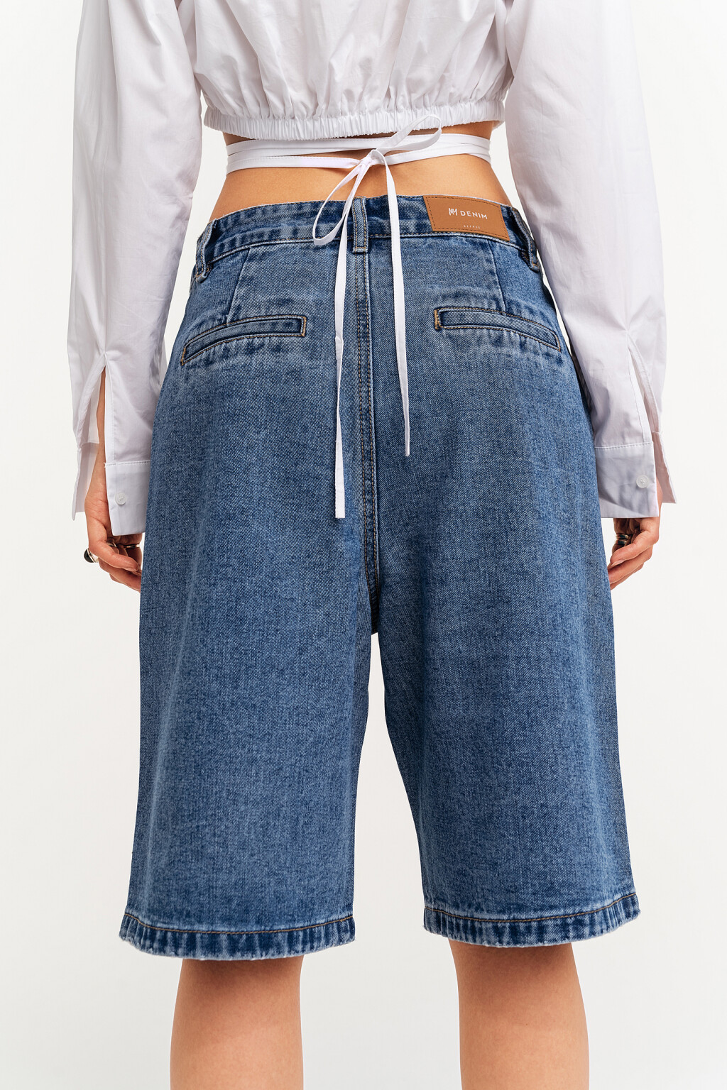 шорты джинсовые широкие - цвет голубой - 4