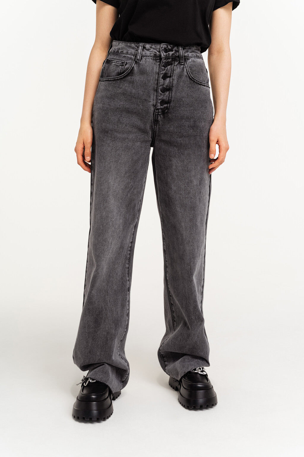 брюки джинсовые женские - цвет черный - 2