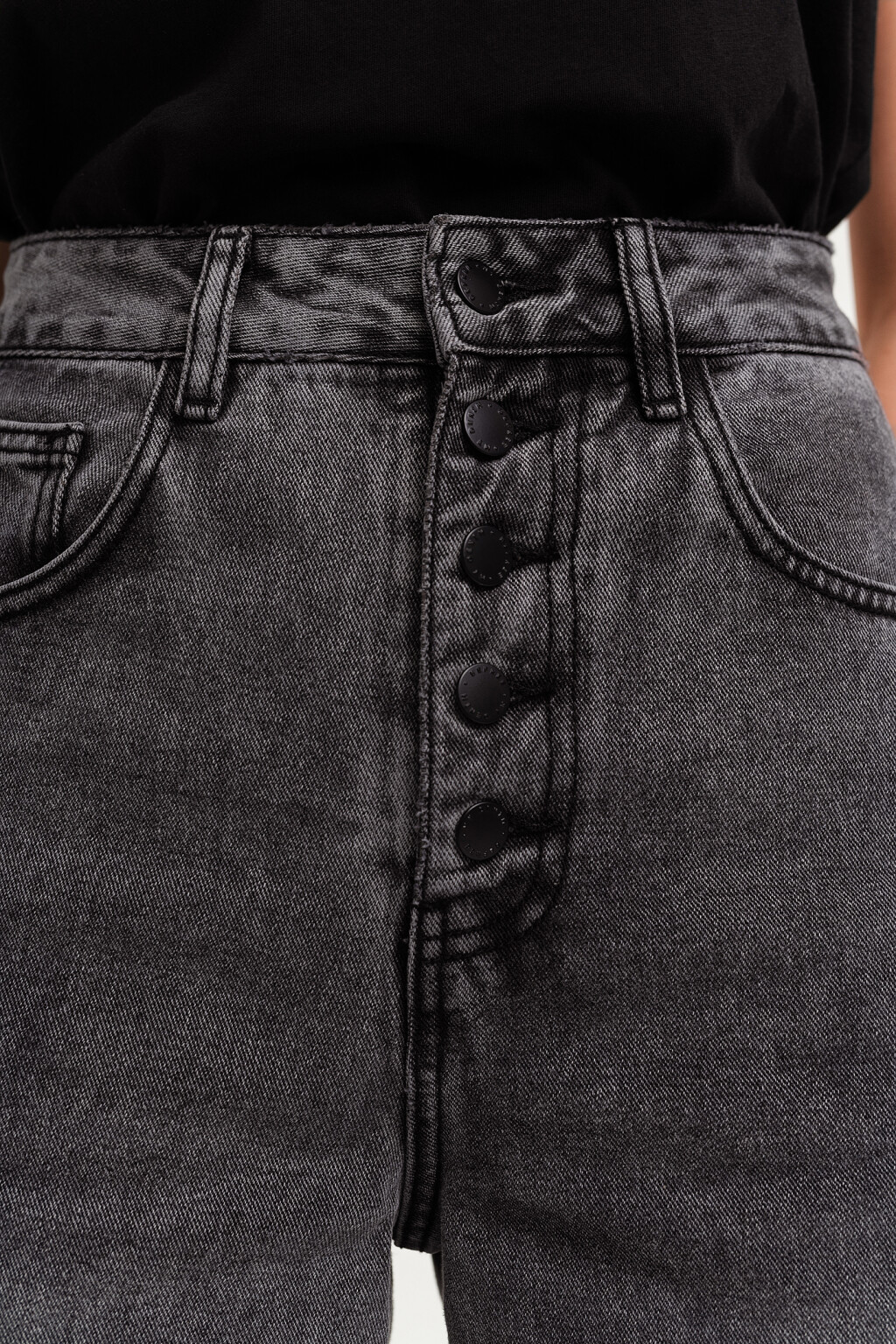 брюки джинсовые женские - цвет черный - 5