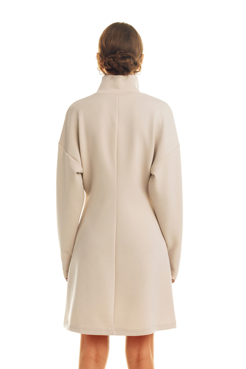 Платье трикотажное oversize - цвет бежевый - 2