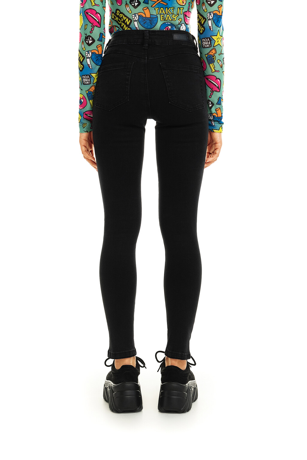 брюки джинсовые женские - цвет черный - 2