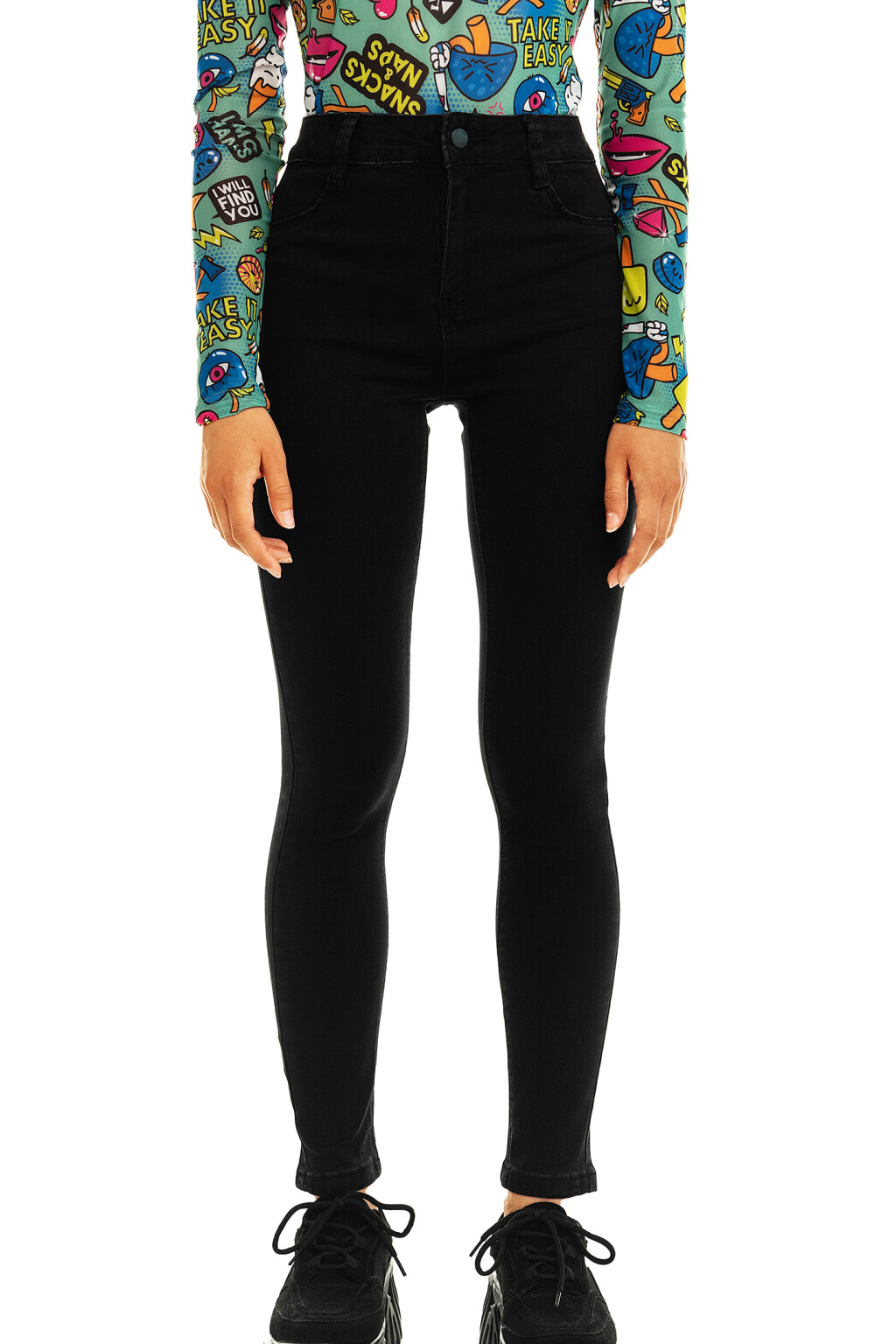 брюки джинсовые женские - цвет черный - 5