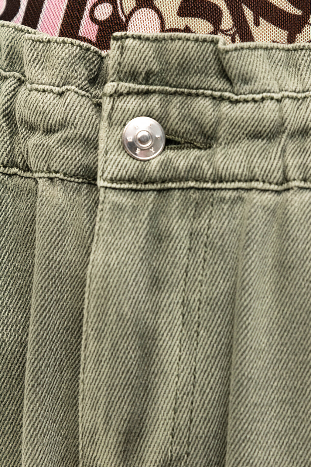 Джинсы-бананы с эластичным поясом - цвет зеленый - 4