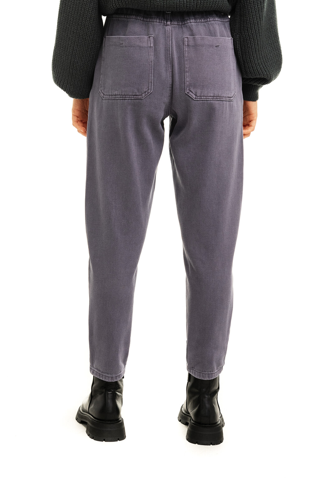 Джинсы-бананы с эластичным поясом - цвет сиреневый - 1