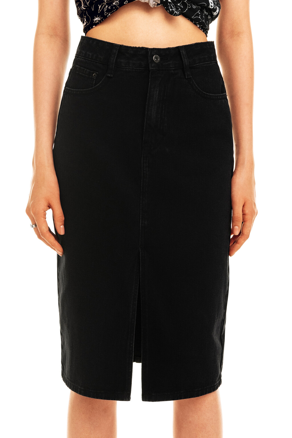 юбка джинсовая женская - цвет черный - 4