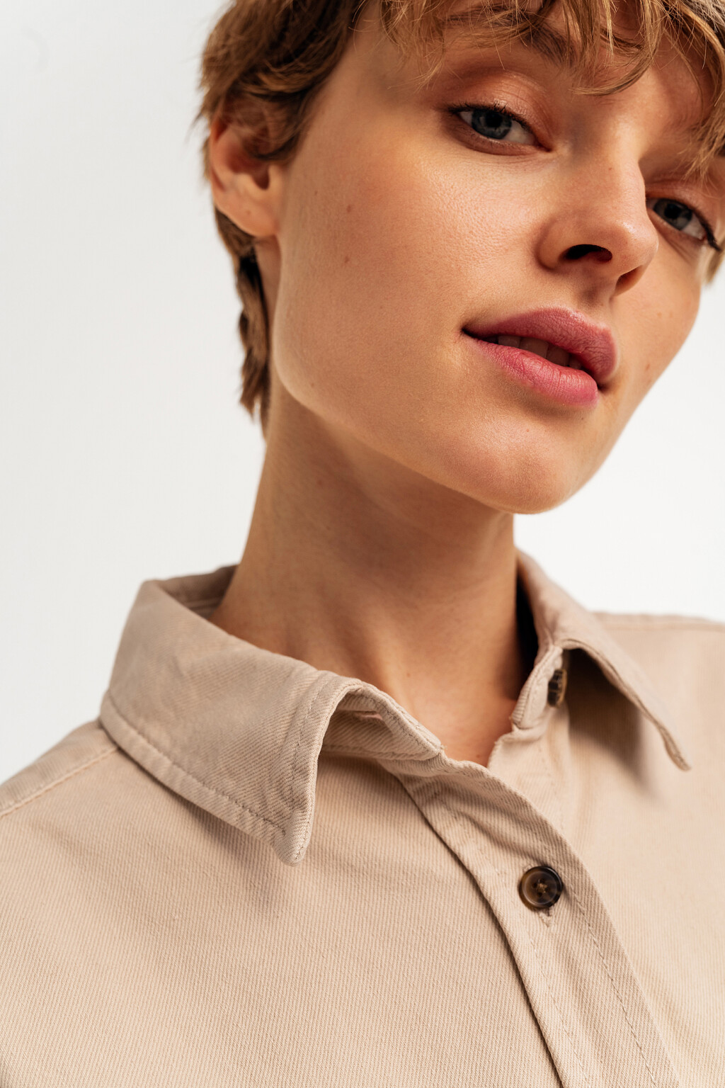 блузка джинсовая женская - цвет бежевый - 5