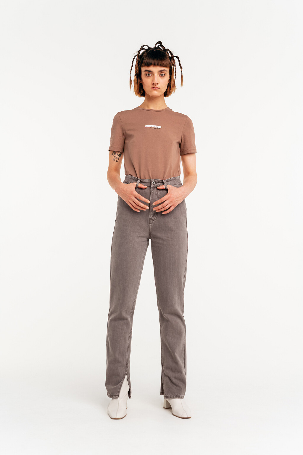 брюки джинсовые женские - цвет коричневый - 1