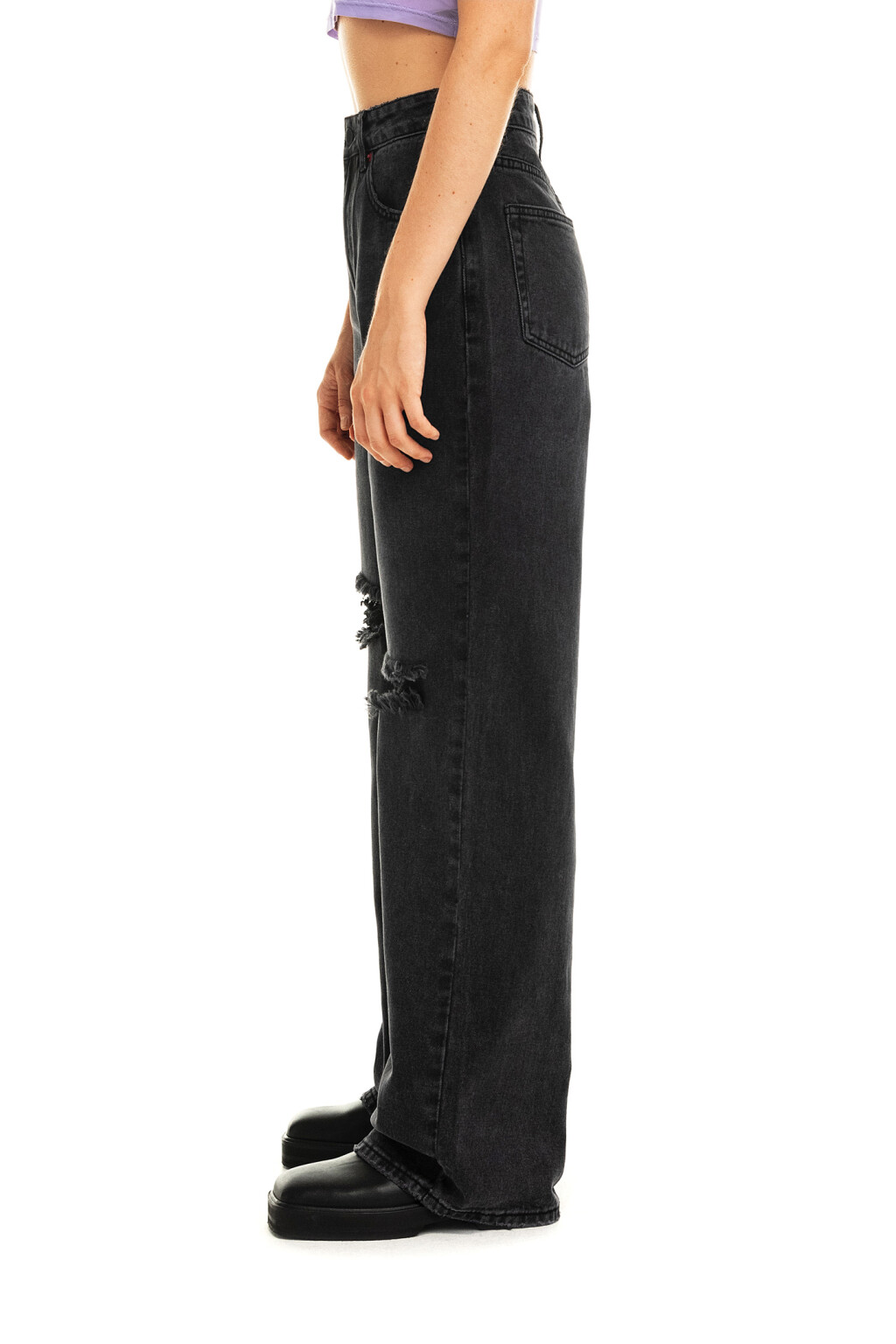 брюки джинсовые женские - цвет черный - 5