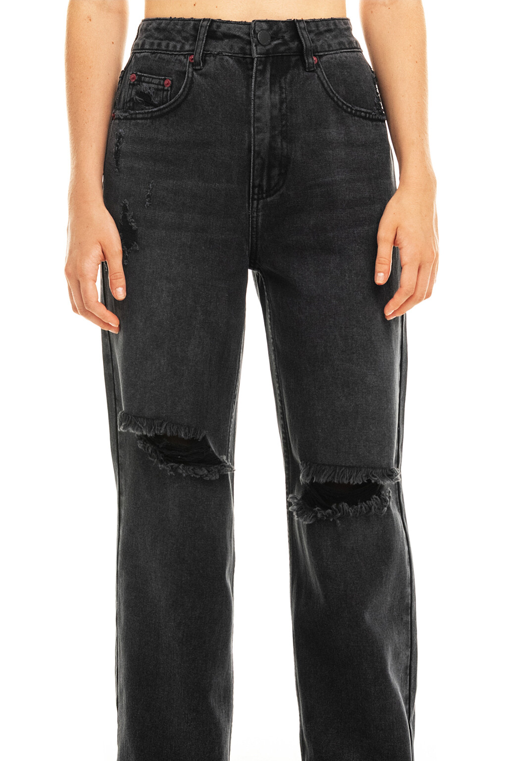 брюки джинсовые женские - цвет черный - 7