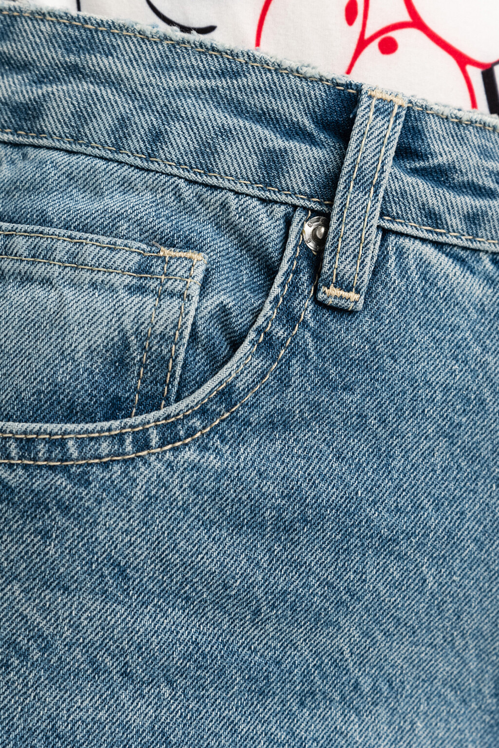 Джинсы клеш с разрезами внизу - цвет голубой - 7