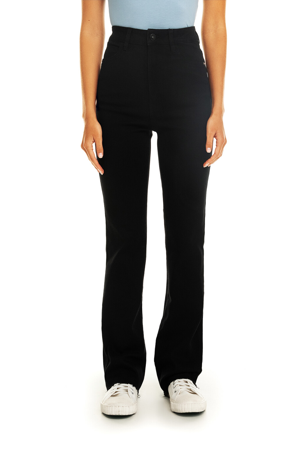 Джинсы клеш с необработанным нижним краем - цвет черный - 1