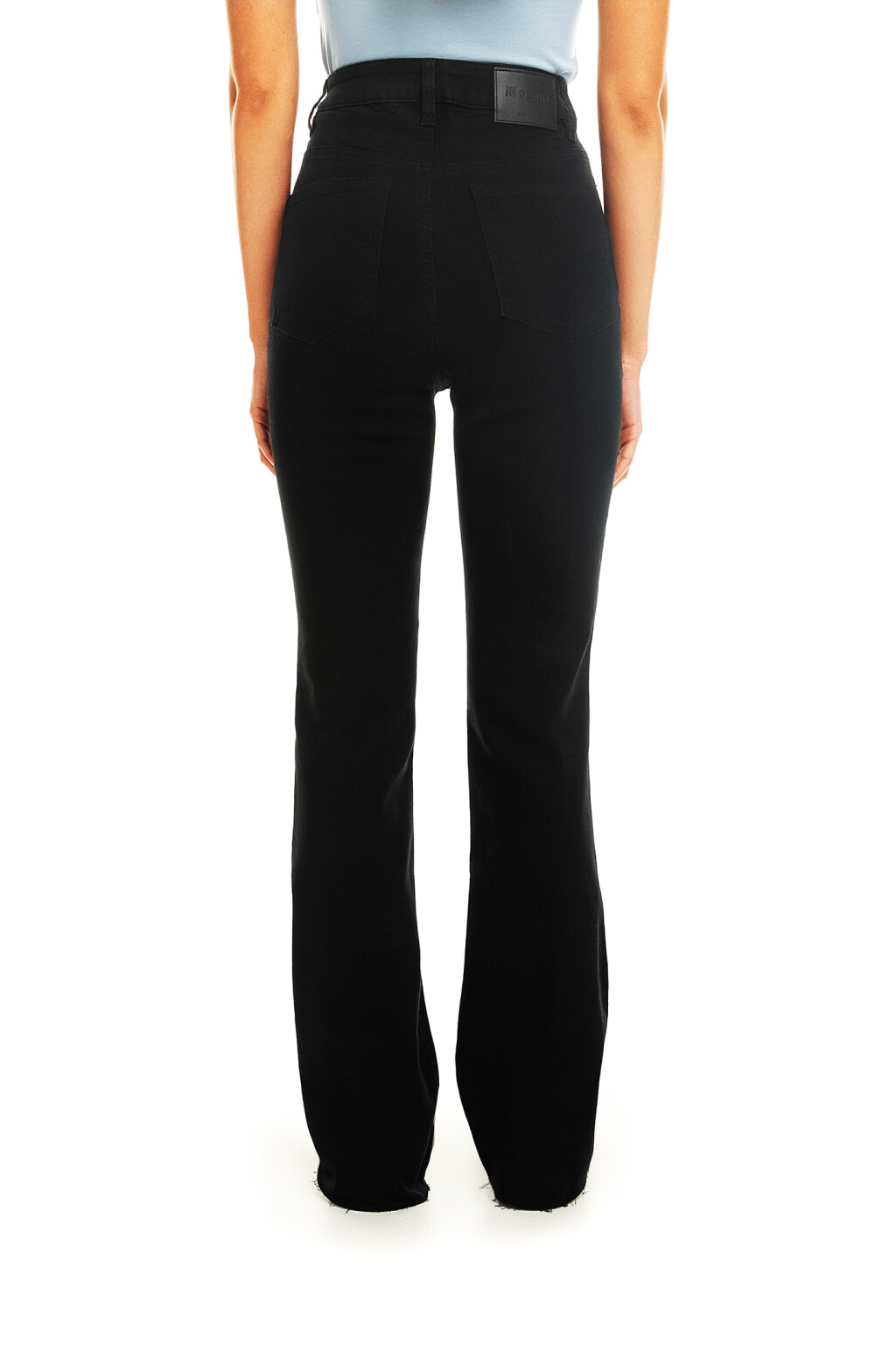 Джинсы клеш с необработанным нижним краем - цвет черный - 3