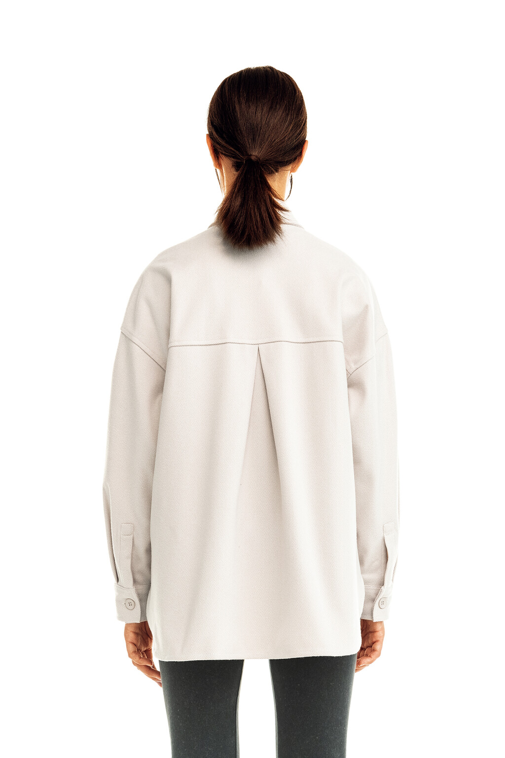 Рубашка oversize из плотной ткани - цвет бежевый - 1