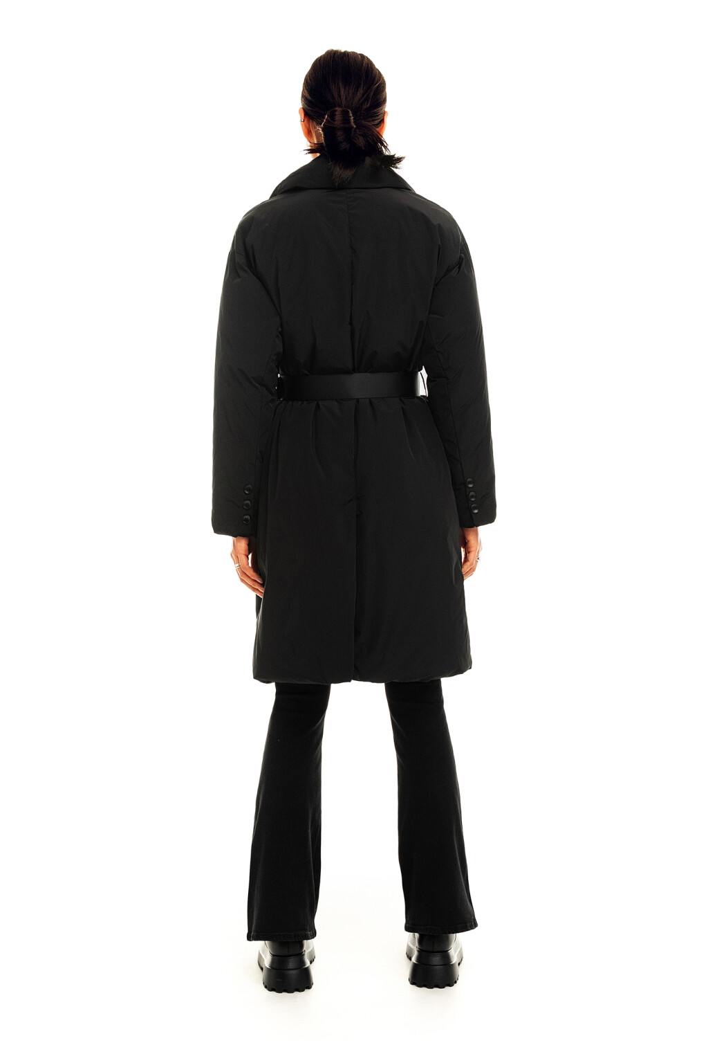 пальто женское - цвет черный - 2
