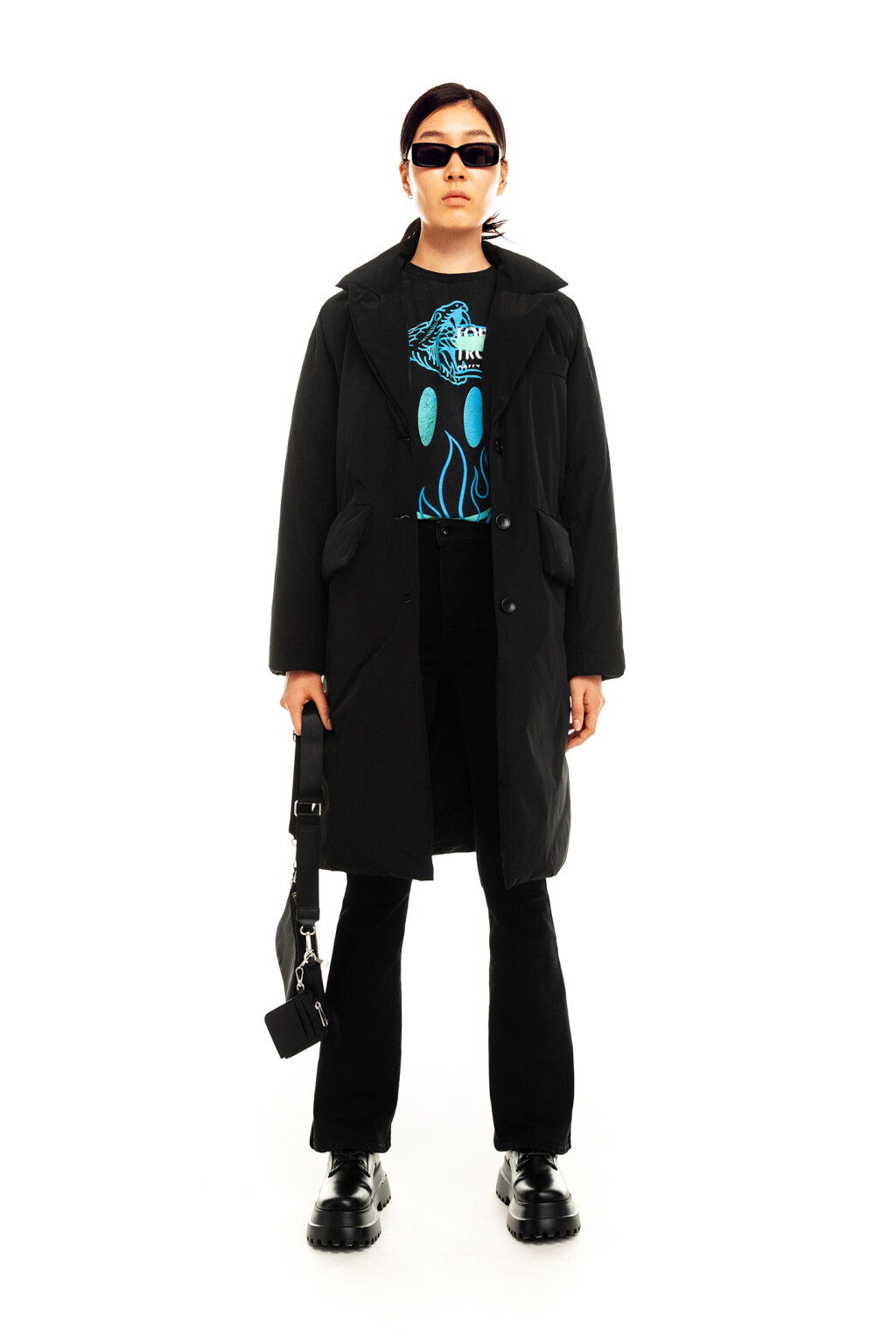 пальто женское - цвет черный - 4