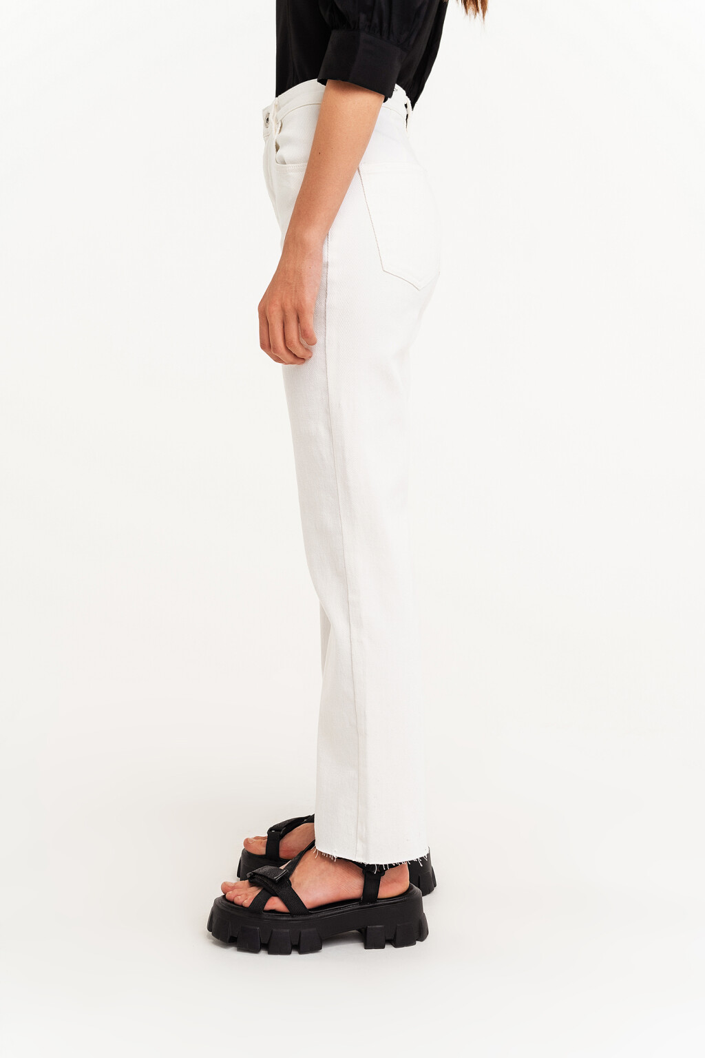 Джинсы клеш белые - цвет белый - 3