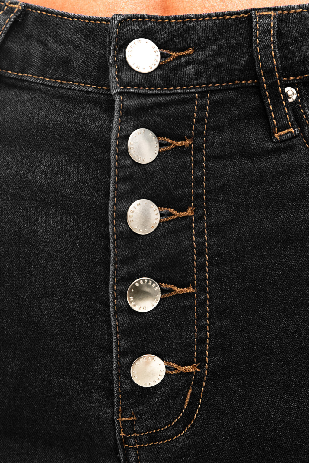 Джинсы skinny с застежкой на пуговицы - цвет черный - 7