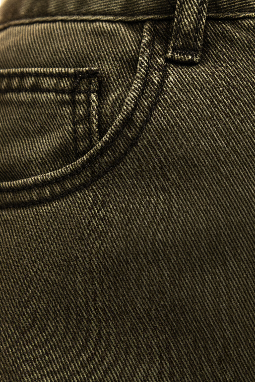 Джинсы wide leg цвета хаки - цвет зеленый - 6