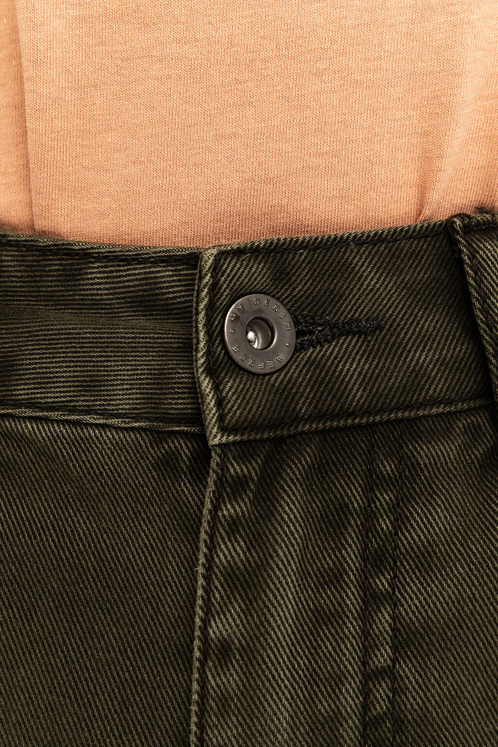 Джинсы wide leg цвета хаки - цвет зеленый - 7