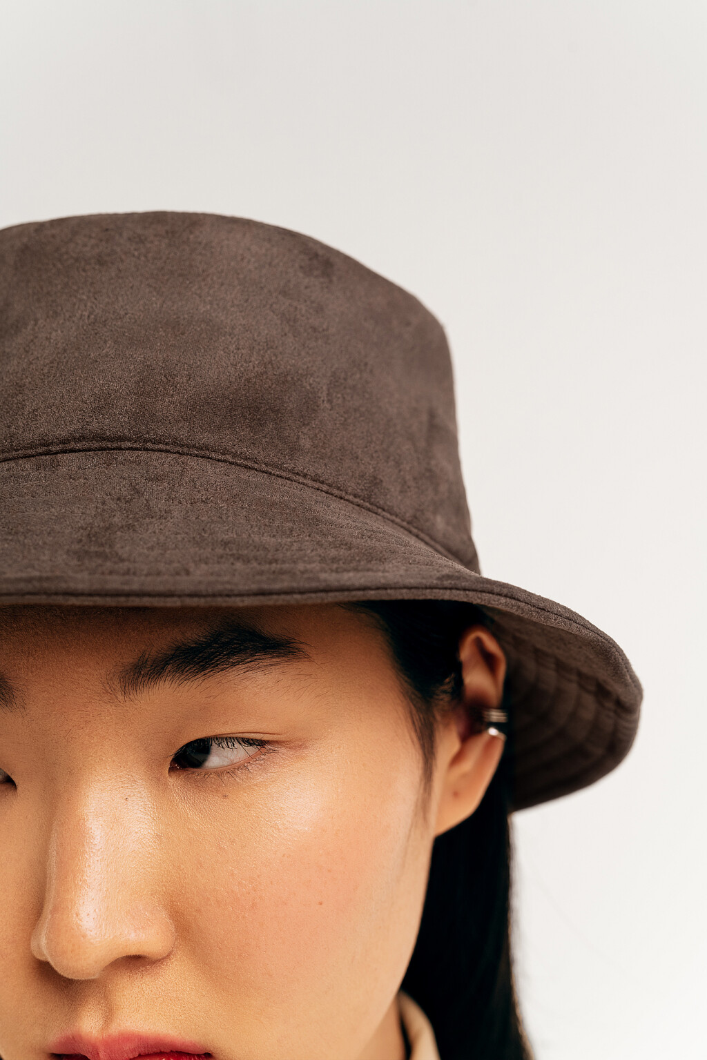 Панама из искусственной замши - цвет серый - 1