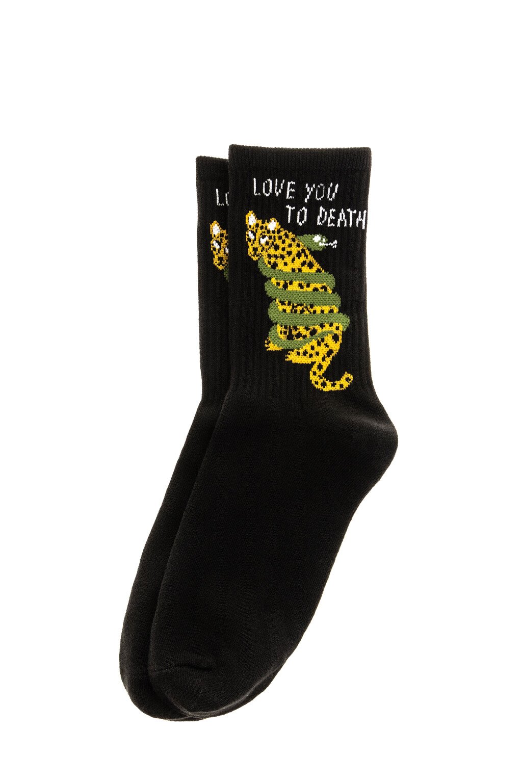 Носки хлопковые с анималистичным принтом - цвет черный - 1