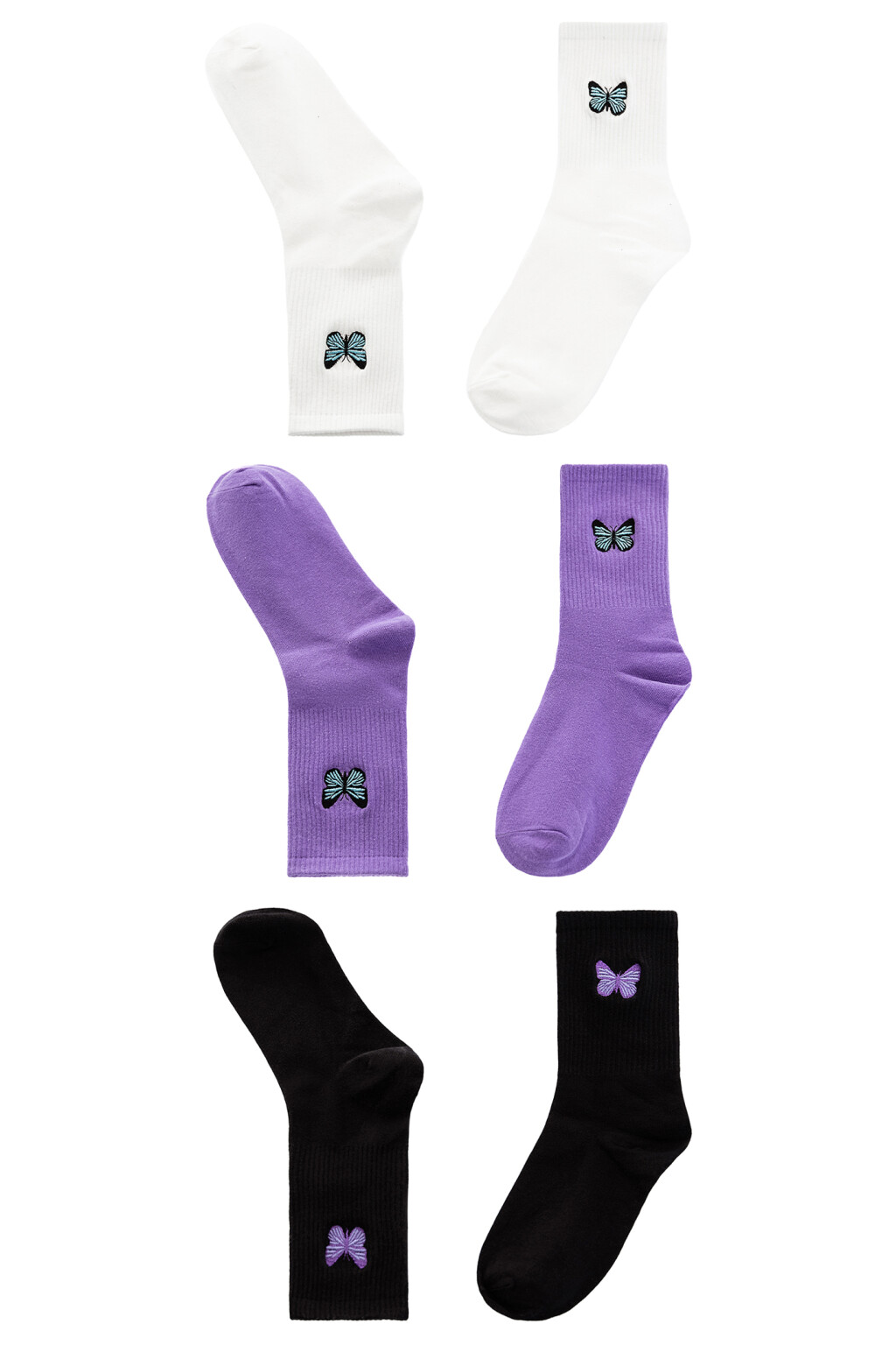 Набор хлопковых носков (3 пары) - цвет мультиколор - 1