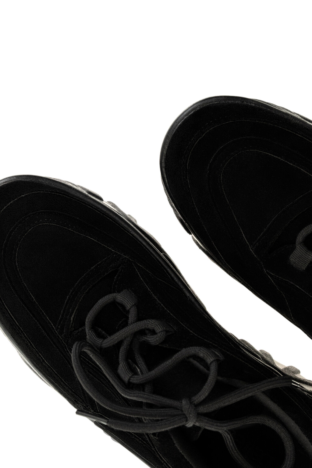 Ботинки из искусственной замши на платформе - цвет черный - 1