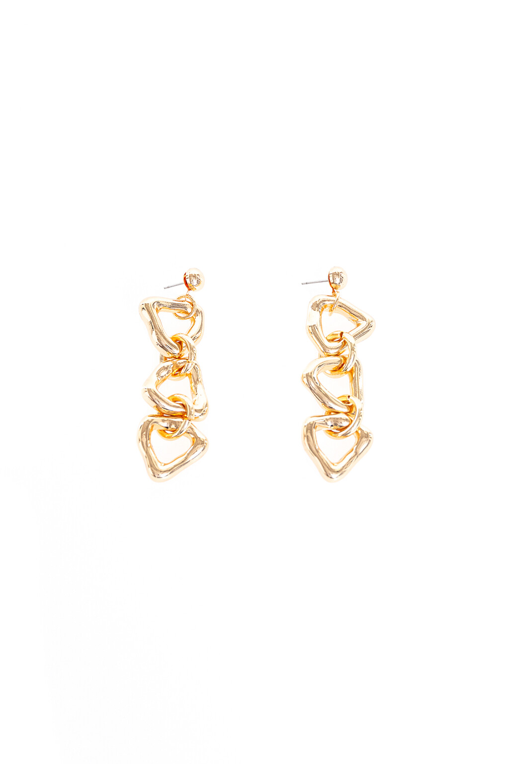 Серьги-цепи золотистые - цвет желтый - 1