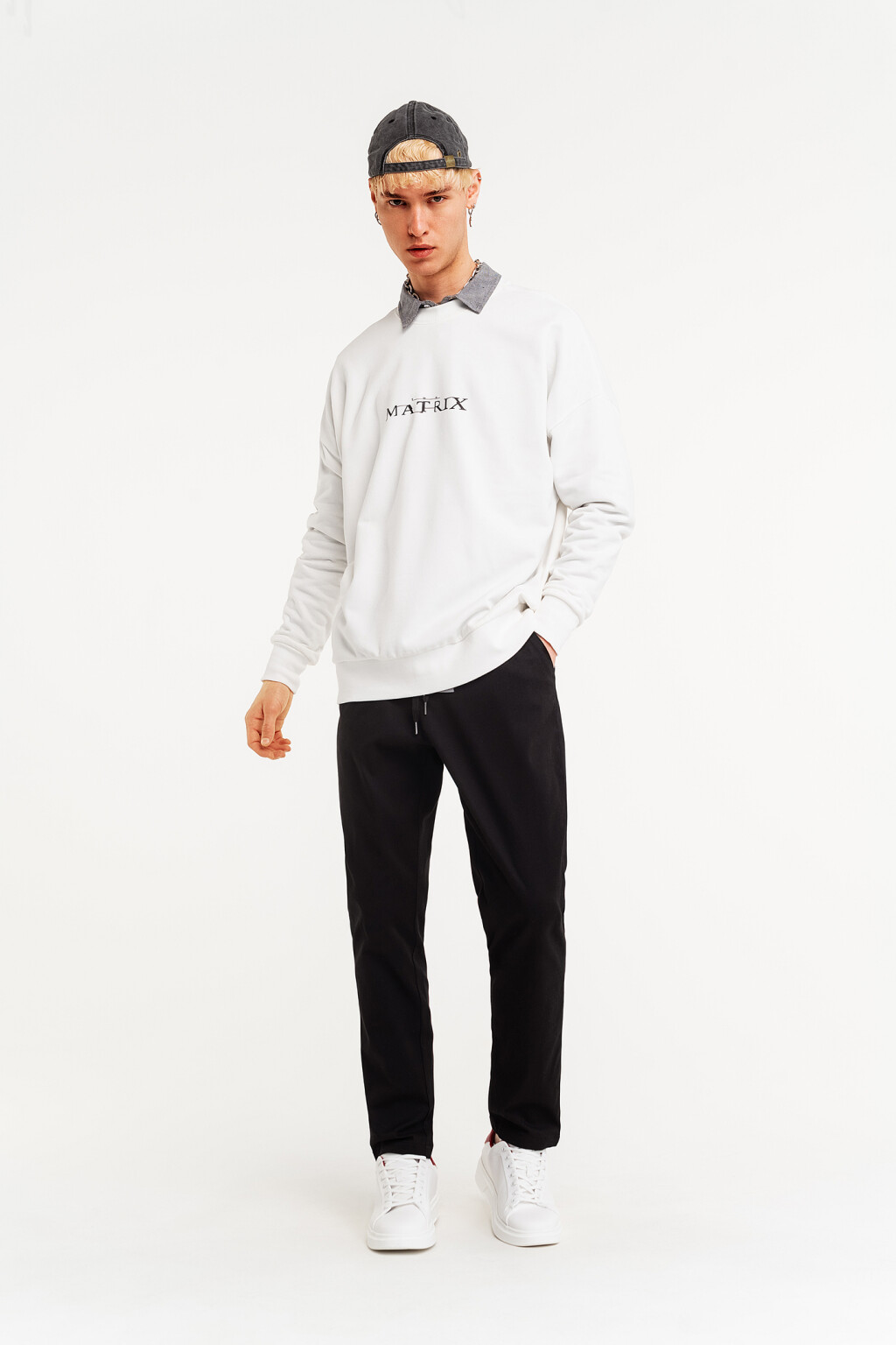джемпер мужской - цвет белый - 1
