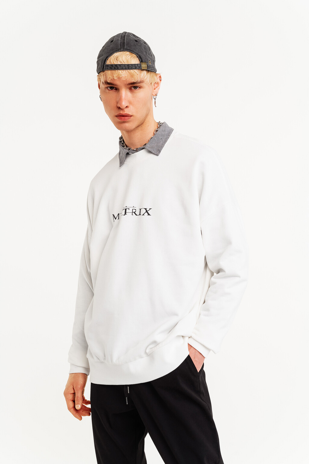 джемпер мужской - цвет белый - 2