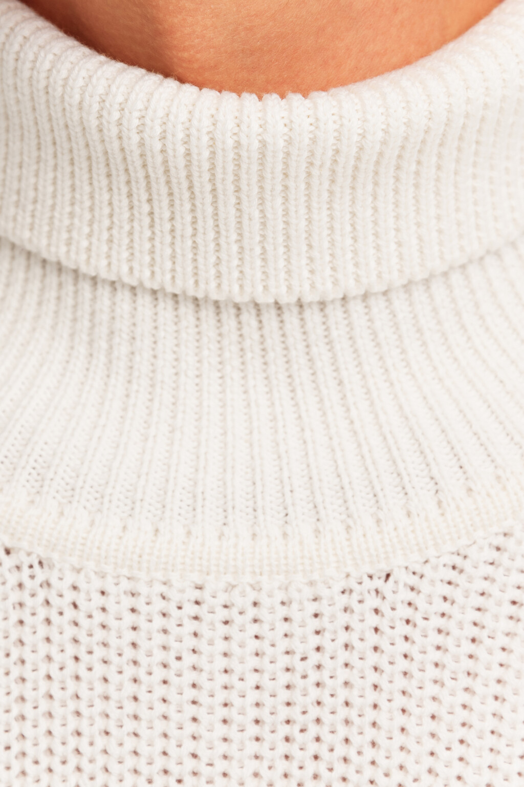 Свитер хлопковый крупной вязки - цвет белый - 8