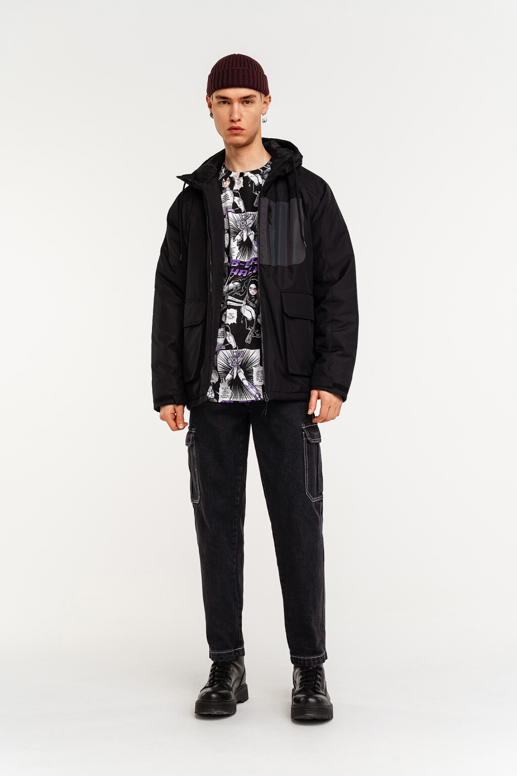 куртка мужская - цвет черный - 1