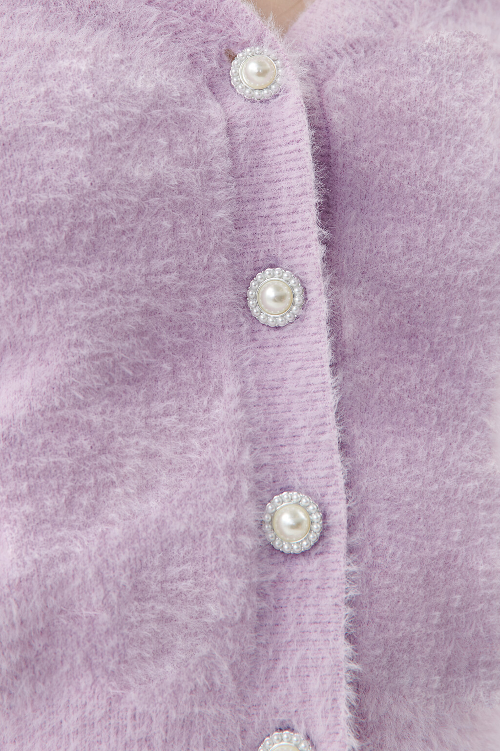 Кардиган пушистый укороченный - цвет сиреневый - 5