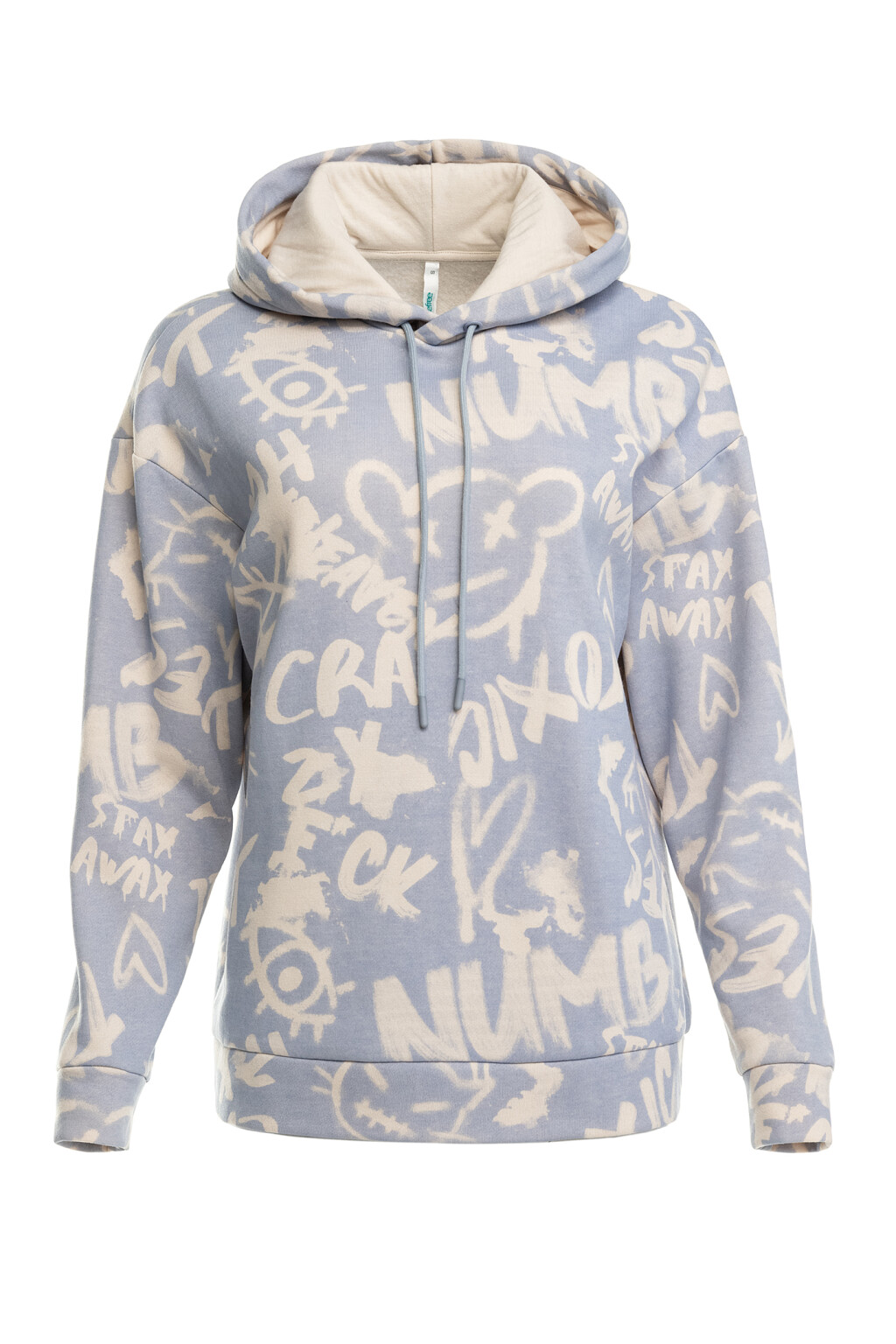 Худи oversize с принтом - цвет голубой - 9