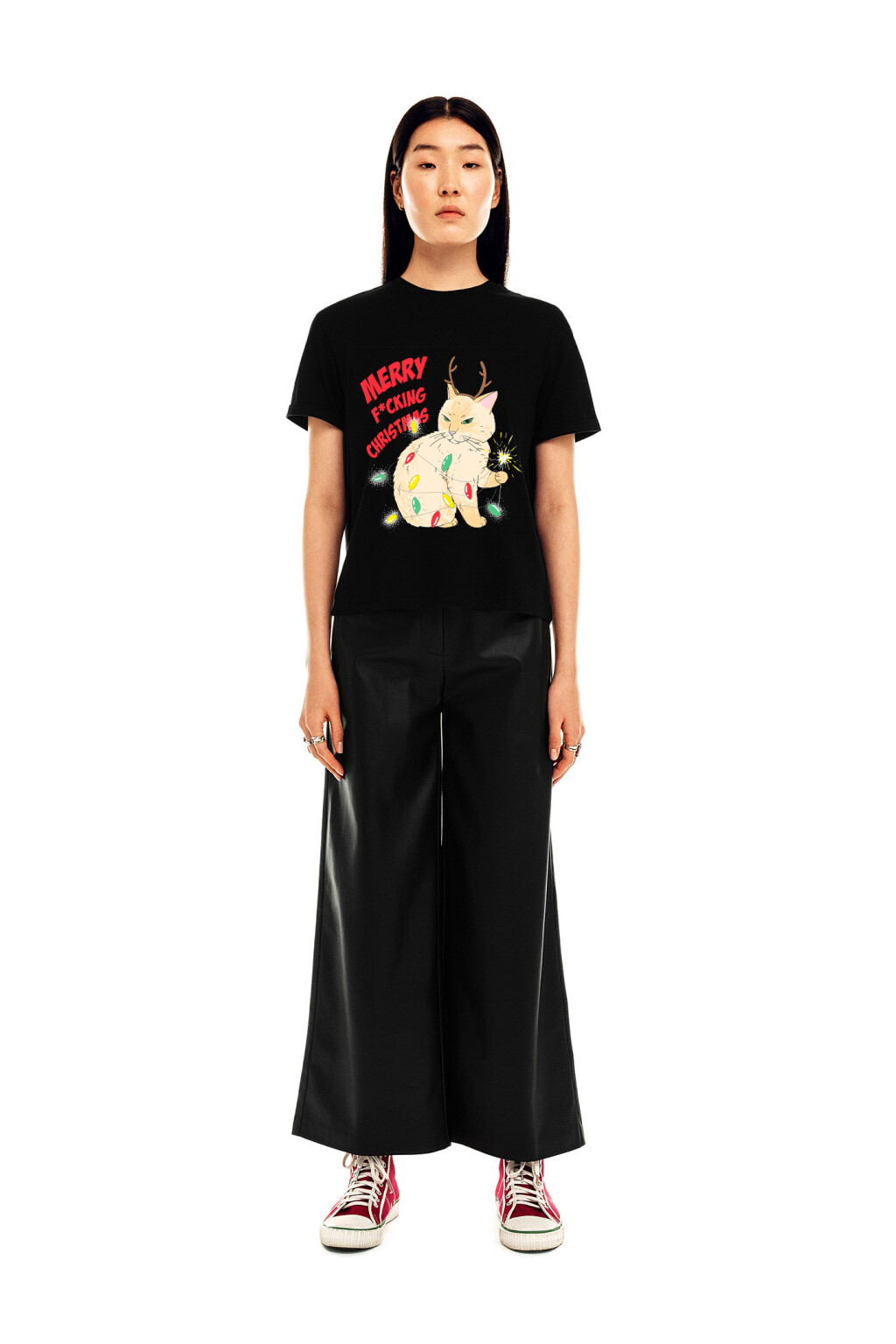 Футболка хлопковая с новогодним принтом - цвет мультиколор - 3