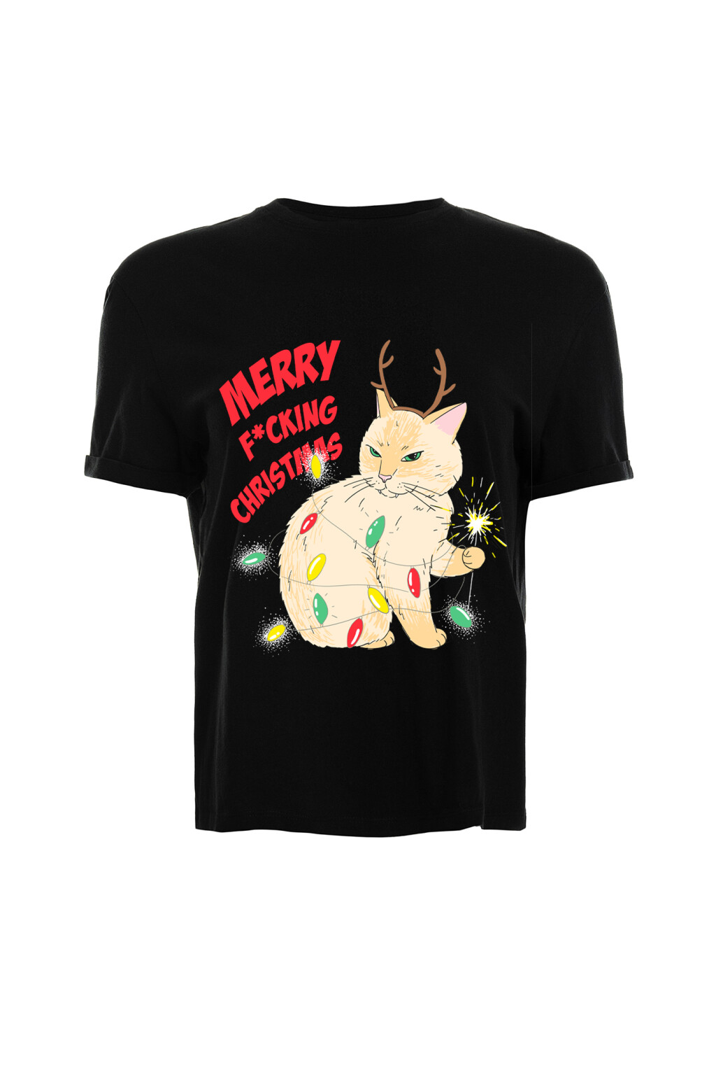 Футболка хлопковая с новогодним принтом - цвет мультиколор - 6
