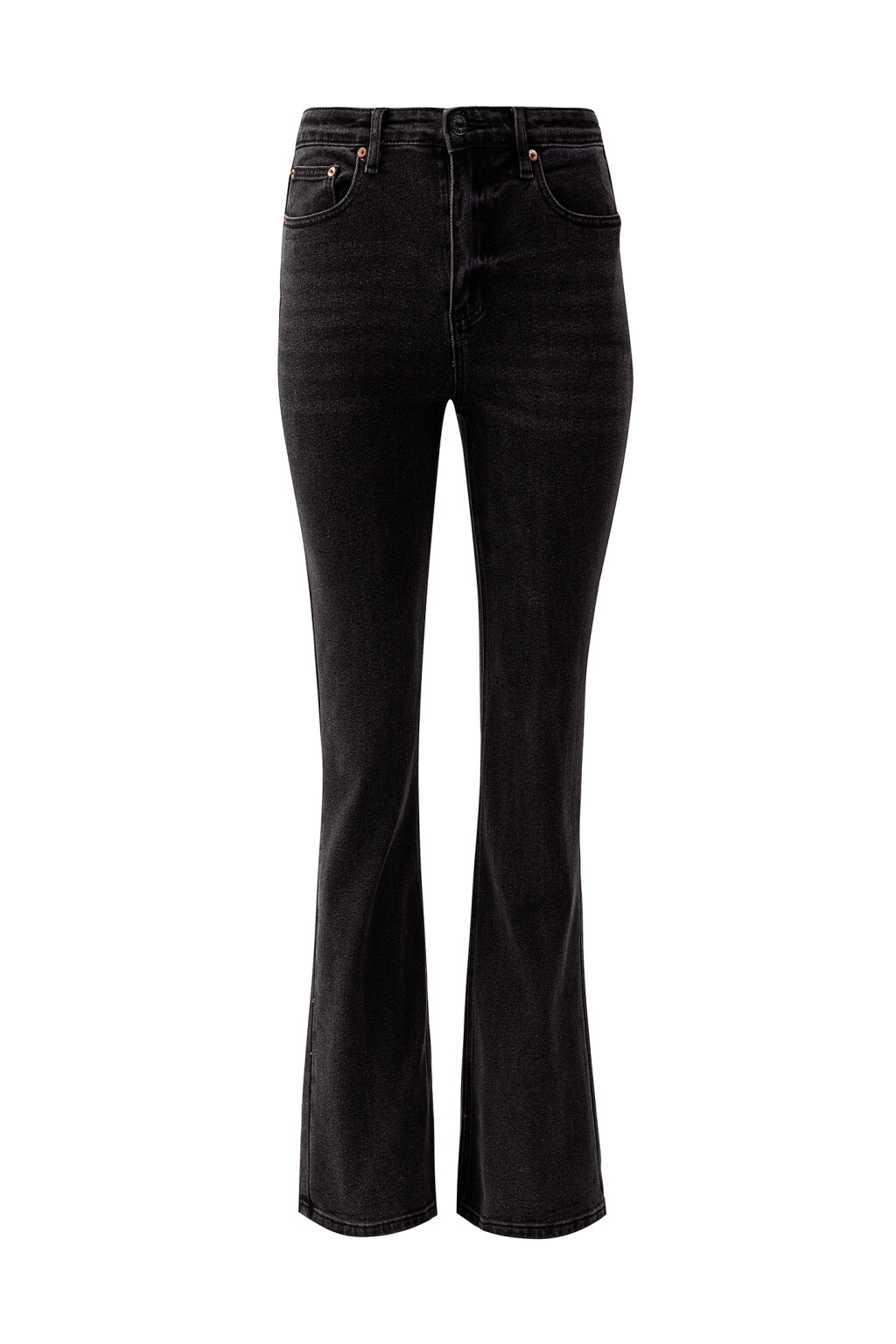 Джинсы клеш с высокой посадкой - цвет черный - 7