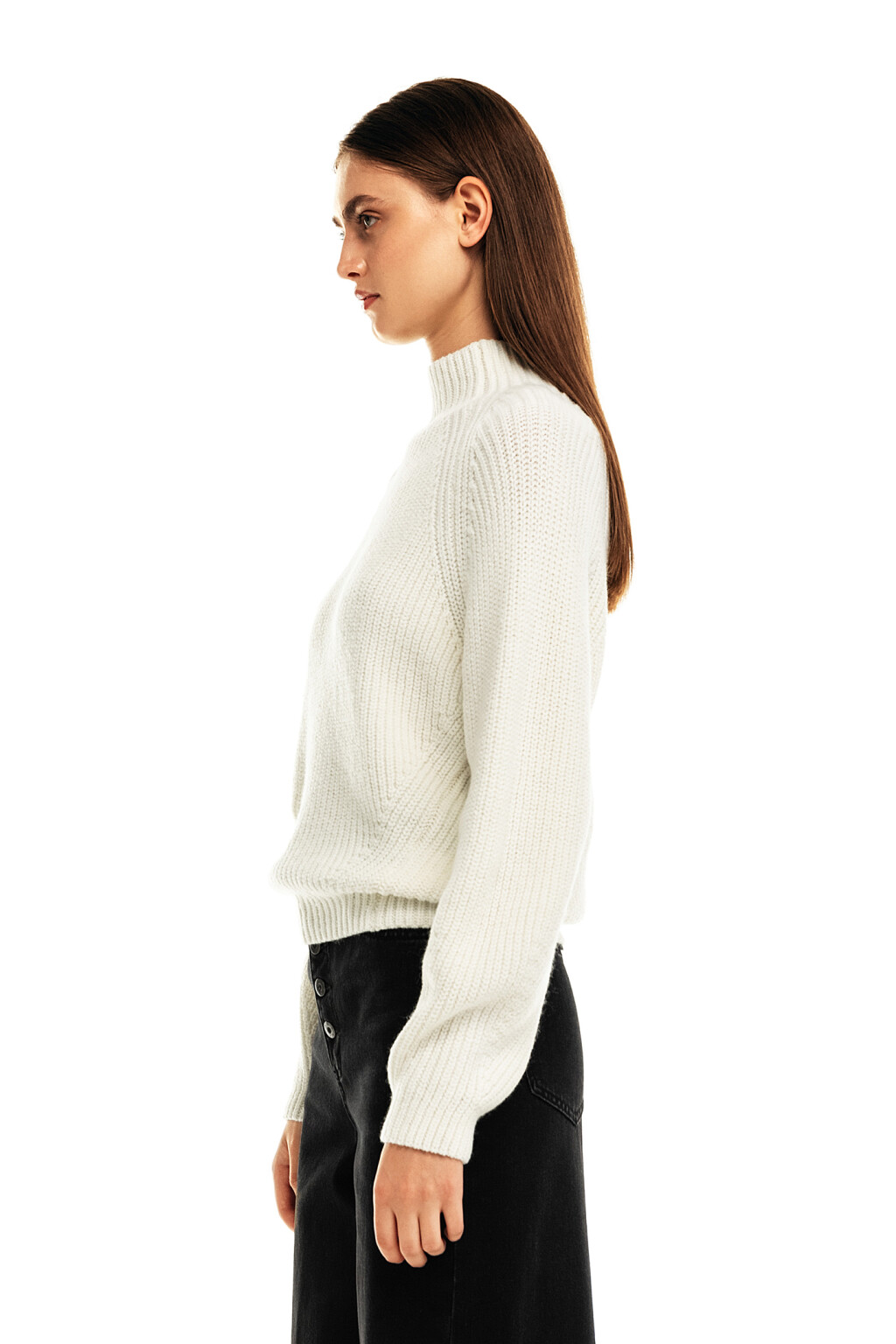 Свитер oversize в рубчик - цвет белый - 3