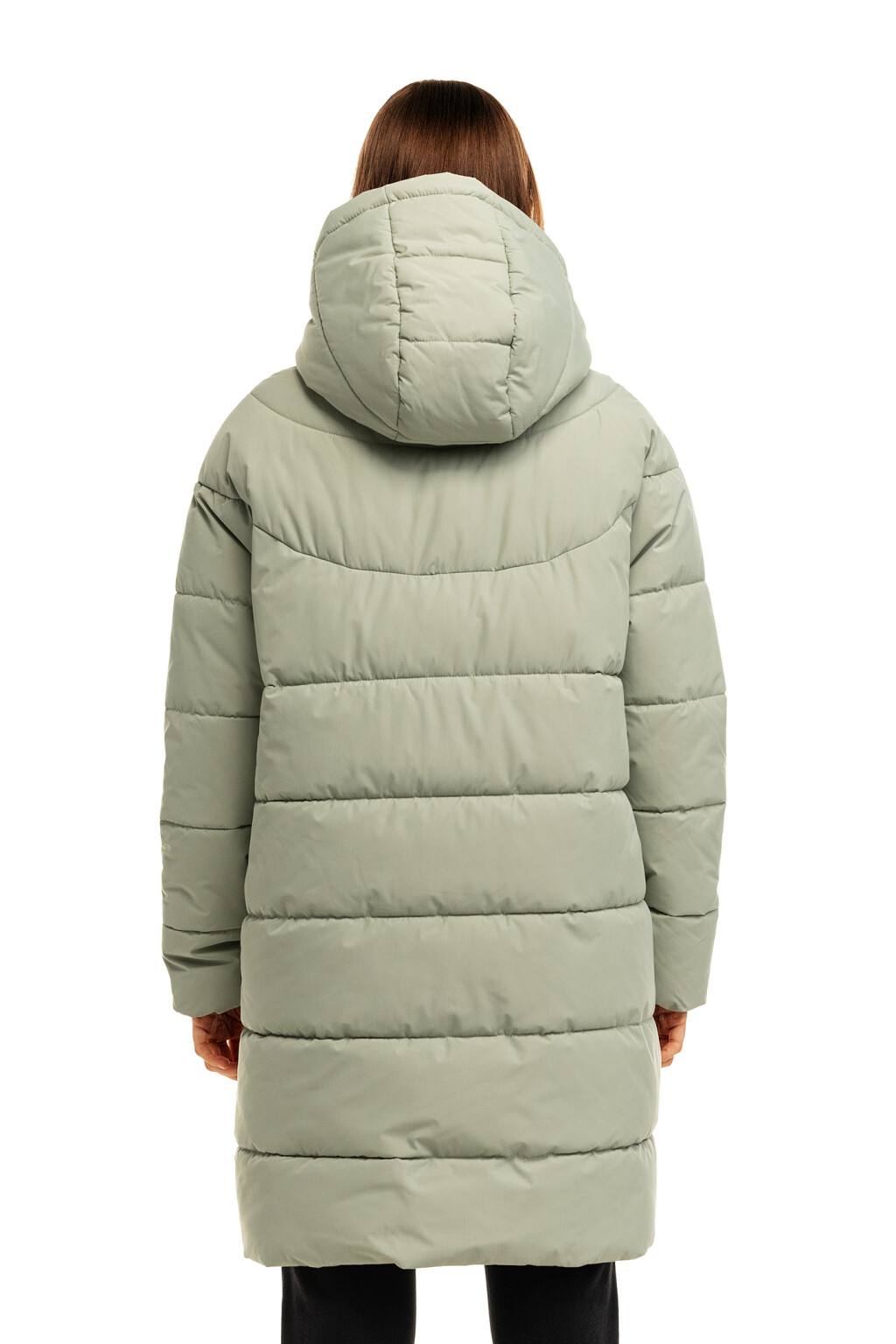 Пальто утепленное стеганое с капюшоном - цвет голубой - 2