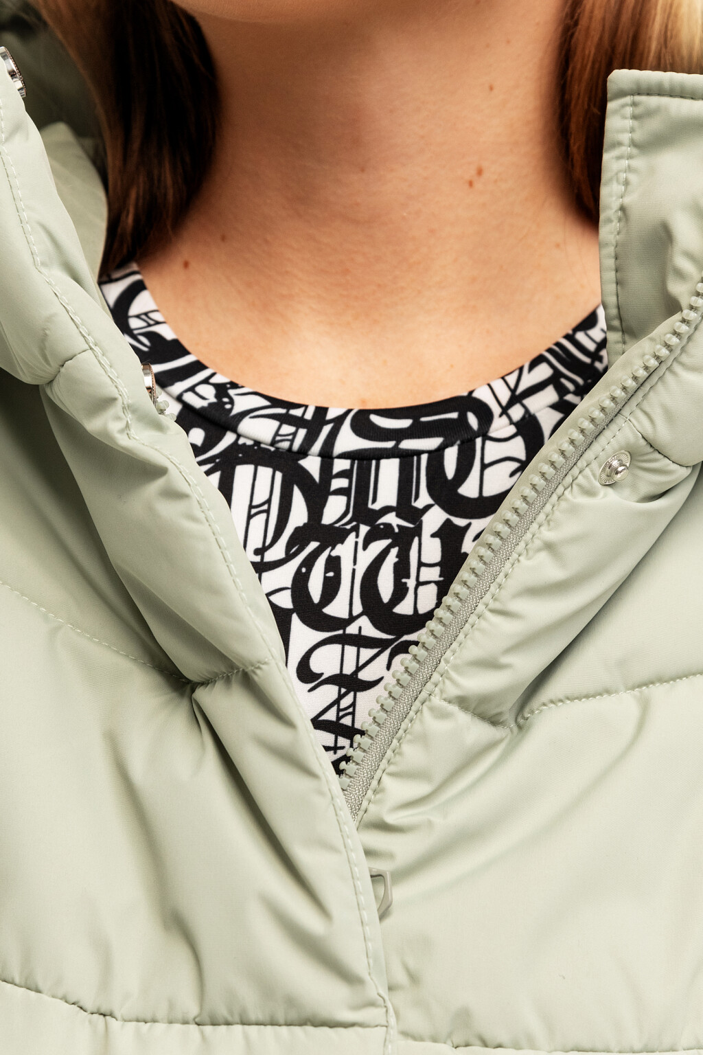 Пальто утепленное стеганое с капюшоном - цвет голубой - 7